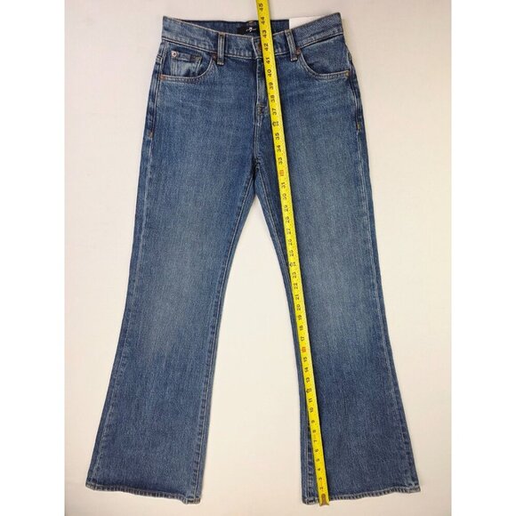 7 For All Mankind Size 25X34 Womens Blue Spencer Flare Mid Rise Jasper Jeans NWT - Picture 3 of 13